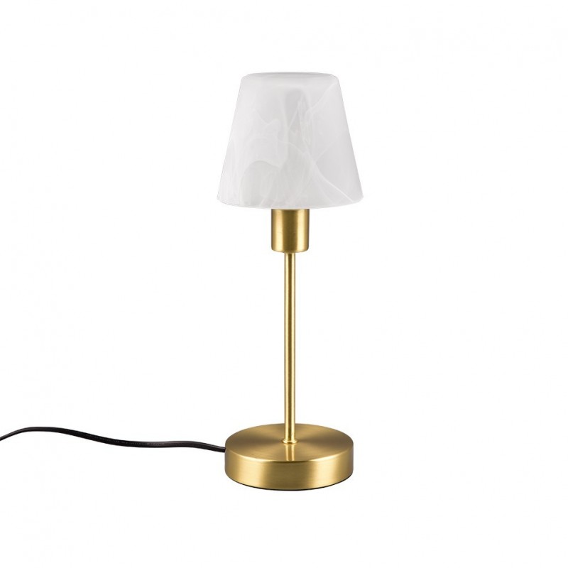 - Luis II - Matt Brass Table Lamp with Alabaster Glass Trio-595700108 - Luis II - Matt Brass Table Lamp with Alabaster Glass