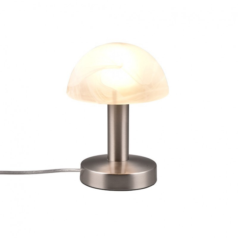 - Fynn II - Matt Nickel Table Lamp with Alabaster Glass Trio-599100107 - Fynn II - Matt Nickel Table Lamp with Alabaster Glass