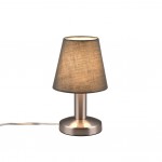 Mats II - Matt Nickel Table Lamp with Grey Shade Mats II - Matt Nickel Table Lamp with Grey Shade