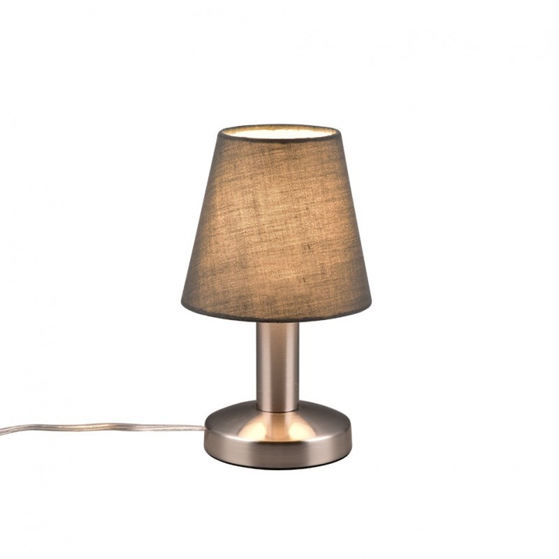 - Mats II - Matt Nickel Table Lamp with Grey Shade Trio-599700142 - Mats II - Matt Nickel Table Lamp with Grey Shade