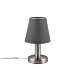 Mats II - Matt Nickel Table Lamp with Grey Shade Mats II - Matt Nickel Table Lamp with Grey Shade