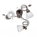 Traditio - Antique Rust 3 Light Semi Flush with Alabaster Glass Traditio - Antique Rust 3 Light Semi Flush with Alabaster Glass