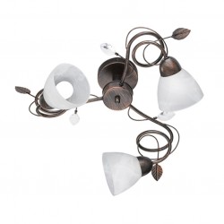 Traditio - Antique Rust 3 Light Semi Flush with Alabaster Glass Traditio - Antique Rust 3 Light Semi Flush with Alabaster Glass