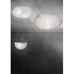Sandrina - Chrome 2 Light Flush with White Glass with Clear Design Sandrina - Chrome 2 Light Flush with White Glass with Clear Design