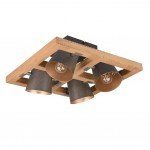 Bell - Antique Nickel & Wood 4 Spotlights Bell - Antique Nickel & Wood 4 Spotlights