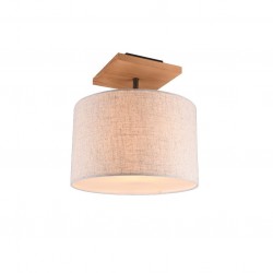 Elmau - Wooden Semi Flush with Beige Shade Elmau - Wooden Semi Flush with Beige Shade
