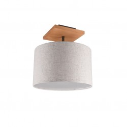Elmau - Wooden Semi Flush with Beige Shade Elmau - Wooden Semi Flush with Beige Shade