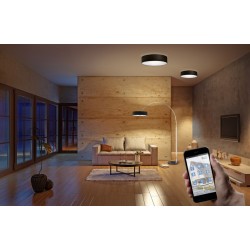 Hotel - Nickel Ceiling Lamp with Black Shade ∅ 50 cm Hotel - Nickel Ceiling Lamp with Black Shade ∅ 50 cm