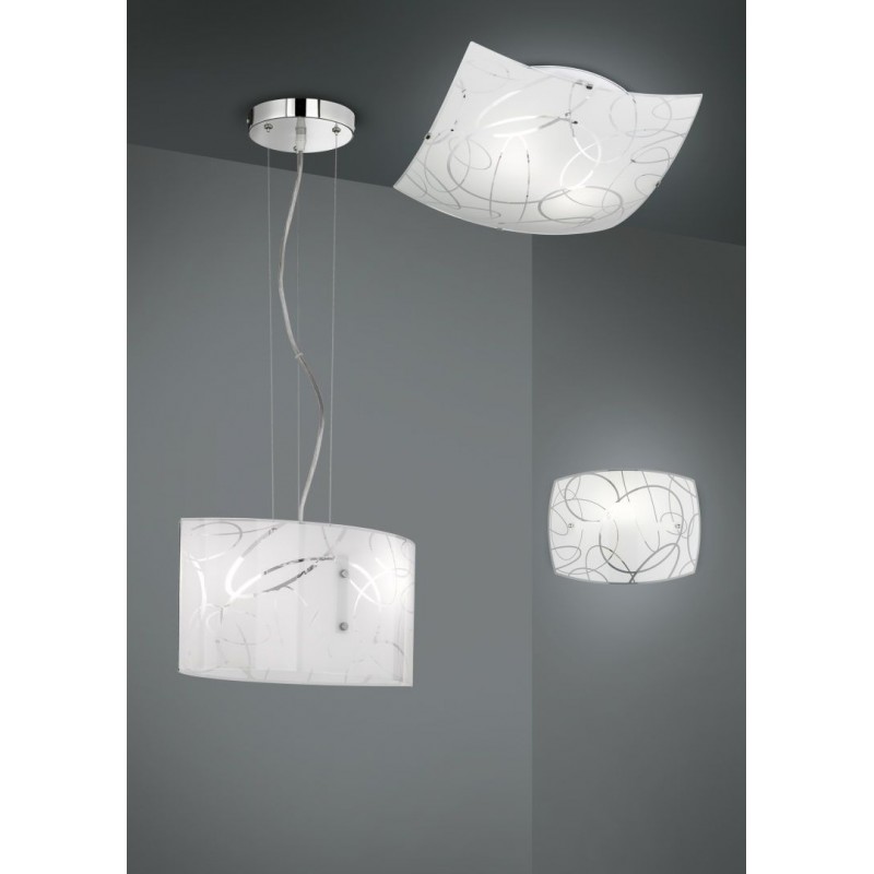Ceiling Lights - Spirelli - Decorative 2 Light Ceiling Lamp with White Glass Trio-604400201 - Spirelli - Decorative 2 Light Ceiling Lamp with White Glass