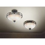Quinta - Rustic 2 Light Ceiling Lamp with Alabaster Glass