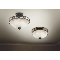 Quinta - Rustic 2 Light Ceiling Lamp with Alabaster Glass Quinta - Rustic 2 Light Ceiling Lamp with Alabaster Glass