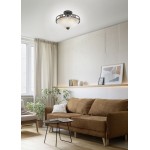 Quinta - Rustic 3 Light Ceiling Lamp with Alabaster Glass