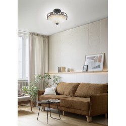 Quinta - Rustic 3 Light Ceiling Lamp with Alabaster Glass Quinta - Rustic 3 Light Ceiling Lamp with Alabaster Glass