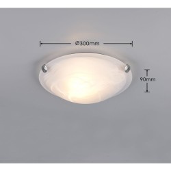Adrian - Matt Nickel Flush with Alabaster Glass Ø 30 cm
