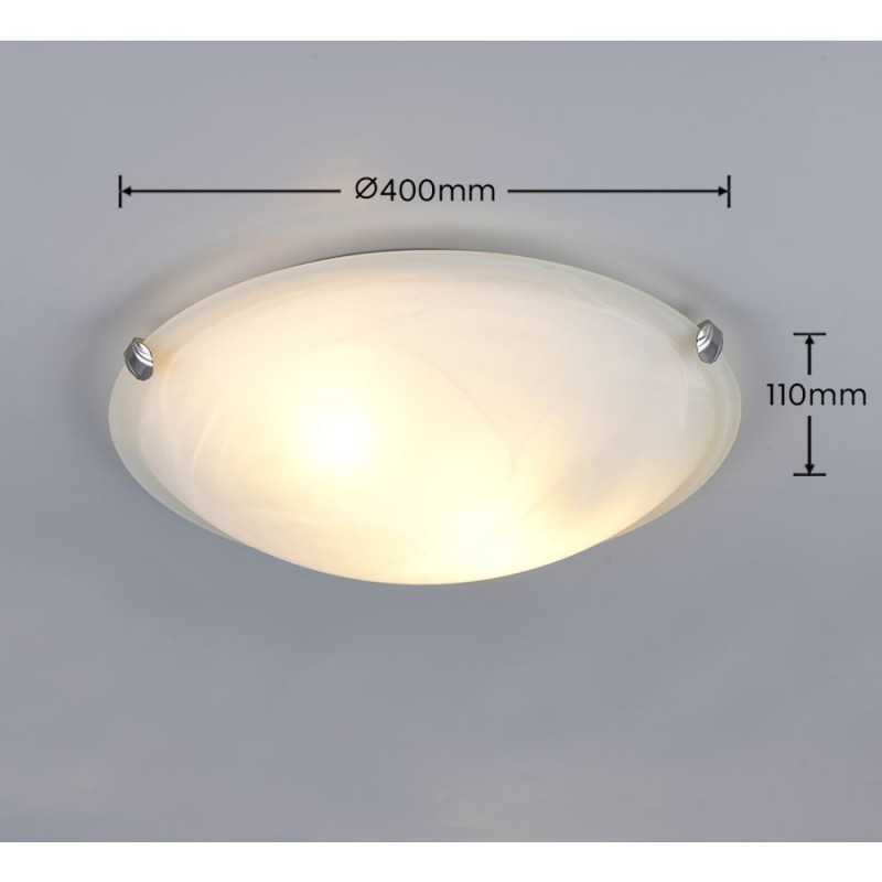 Trio-6105021-01 - Adrian - Matt Nickel Flush with Alabaster Glass Ø 40 cm