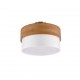 Trio-611500201 - Seasons - Wooden Semi Flush with White Fabric Shade Ø 30 cm