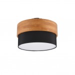 Seasons - Wooden Semi Flush with Black Fabric Shade Ø 30 cm