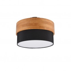 Seasons - Wooden Semi Flush with Black Fabric Shade Ø 30 cm Seasons - Wooden Semi Flush with Black Fabric Shade Ø 30 cm