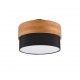 Trio-611500202 - Seasons - Wooden Semi Flush with Black Fabric Shade Ø 30 cm