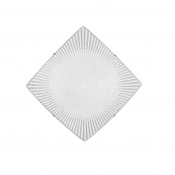 Elisa - Chrome 2 Light Flush with White Glass with Clear Decor Elisa - Chrome 2 Light Flush with White Glass with Clear Decor
