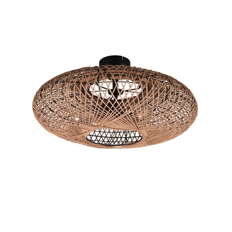 - Hedda - Black Ceiling Lamp with Rope Shade Trio-612300236 - Hedda - Black Ceiling Lamp with Rope Shade
