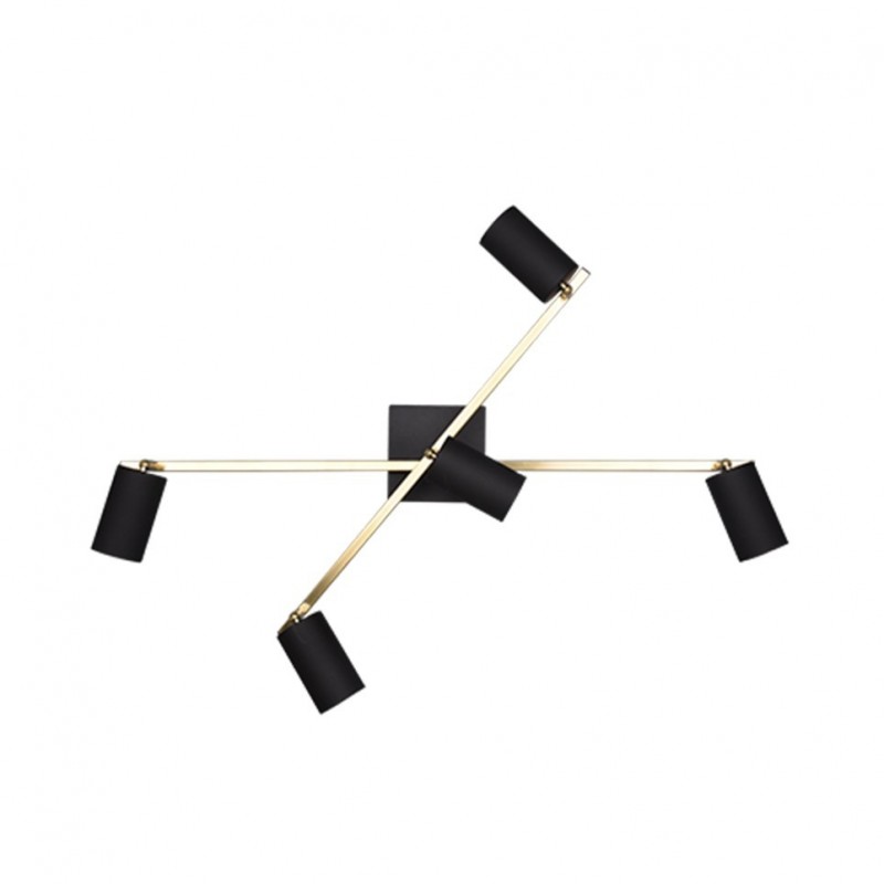 - Marley - Matt Black & Gold 5 Spotlights Trio-612400580 - Marley - Matt Black & Gold 5 Spotlights