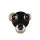 - Lumina - Matt Black 3 Light Semi Flush with Amber Glass Trio-617030313 - Lumina - Matt Black 3 Light Semi Flush with Amber Glass