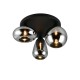 Trio-617030332 - Lumina - Matt Black 3 Light Semi Flush with Mirrored Smoked Glass