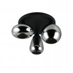 Lumina - Matt Black 3 Light Semi Flush with Mirrored Smoked Glass Lumina - Matt Black 3 Light Semi Flush with Mirrored Smoked Glass