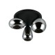 Trio-617030332 - Lumina - Matt Black 3 Light Semi Flush with Mirrored Smoked Glass