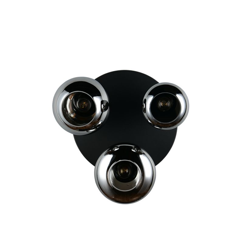 Trio-617030332 - Lumina - Matt Black 3 Light Semi Flush with Mirrored Smoked Glass