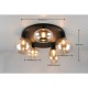 Trio-617030513 - Lumina - Matt Black 5 Light Semi Flush with Amber Glass