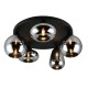 Trio-617030532 - Lumina - Matt Black 5 Light Semi Flush with Mirrored Smoked Glass