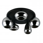 Lumina - Matt Black 5 Light Semi Flush with Mirrored Smoked Glass Lumina - Matt Black 5 Light Semi Flush with Mirrored Smoked Glass