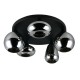 Trio-617030532 - Lumina - Matt Black 5 Light Semi Flush with Mirrored Smoked Glass