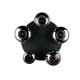 Trio-617030532 - Lumina - Matt Black 5 Light Semi Flush with Mirrored Smoked Glass