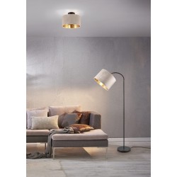 Julieta - Black Ceiling Lamp with Fawn & Gold Shade Julieta - Black Ceiling Lamp with Fawn & Gold Shade