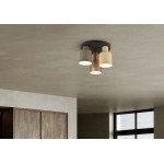 Agudo - Black 3 Light Semi Flush with Multicolour Shades Agudo - Black 3 Light Semi Flush with Multicolour Shades