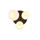 - Diva - Black & Matt Brass 3 Light Semi Flush with Ribbed White Glass Trio-619800308 - Diva - Black & Matt Brass 3 Light Semi Flush with Ribbed White Glass