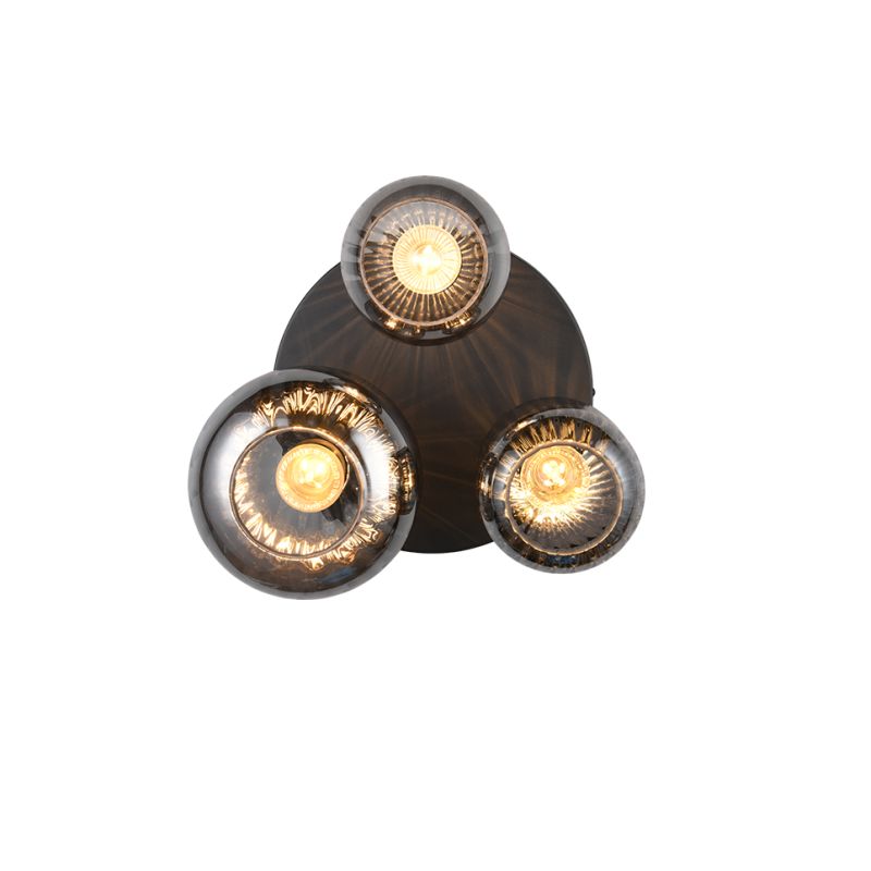 - Diva - Matt Black 3 Light Semi Flush with Mirrored Smoked Glass Trio-619800332 - Diva - Matt Black 3 Light Semi Flush with Mirrored Smoked Glass