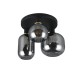- Diva - Matt Black 3 Light Semi Flush with Mirrored Smoked Glass Trio-619800332 - Diva - Matt Black 3 Light Semi Flush with Mirrored Smoked Glass