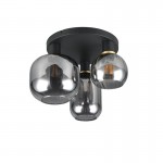 Diva - Matt Black 3 Light Semi Flush with Mirrored Smoked Glass Diva - Matt Black 3 Light Semi Flush with Mirrored Smoked Glass