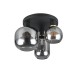 - Diva - Matt Black 3 Light Semi Flush with Mirrored Smoked Glass Trio-619800332 - Diva - Matt Black 3 Light Semi Flush with Mirrored Smoked Glass
