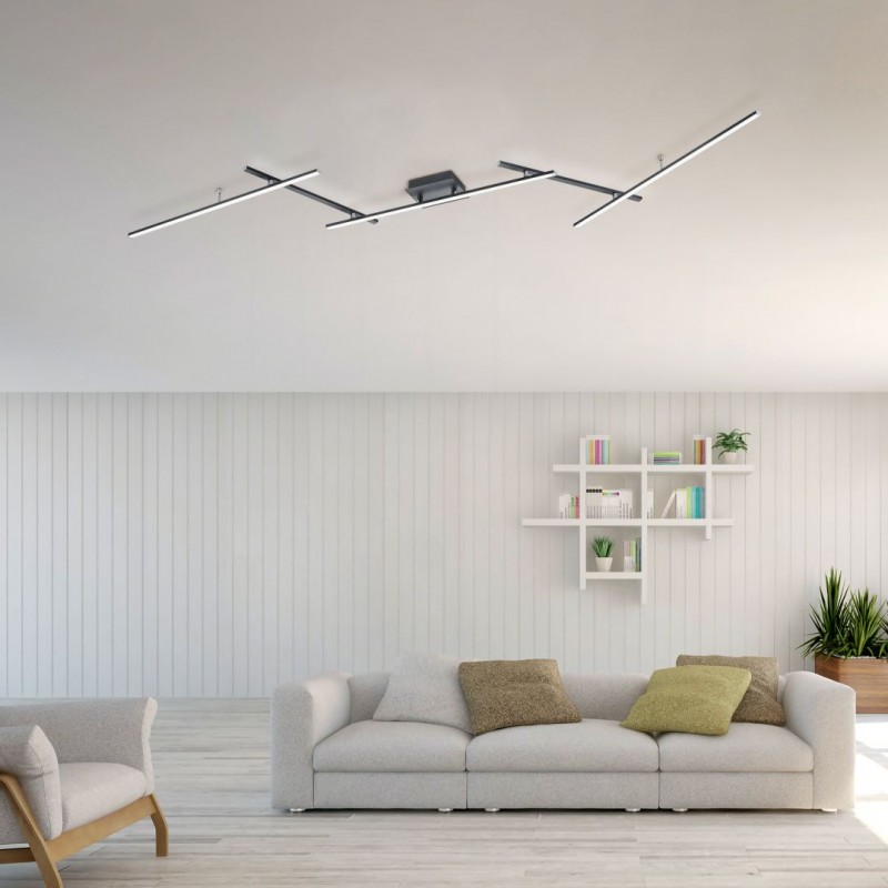 - Arvin - Adjustable Matt Black RGBW Ceiling Lamp with Remote Control Trio-628410532 - Arvin - Adjustable Matt Black RGBW Ceiling Lamp with Remote Control