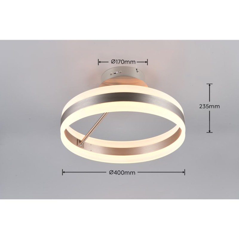 Trio-631410107 - Dios - Matt Nickel CCT Semi Flush with White Diffuser