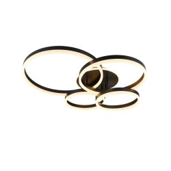 Drake - Matt Black CCT Semi Flush with Remote Control