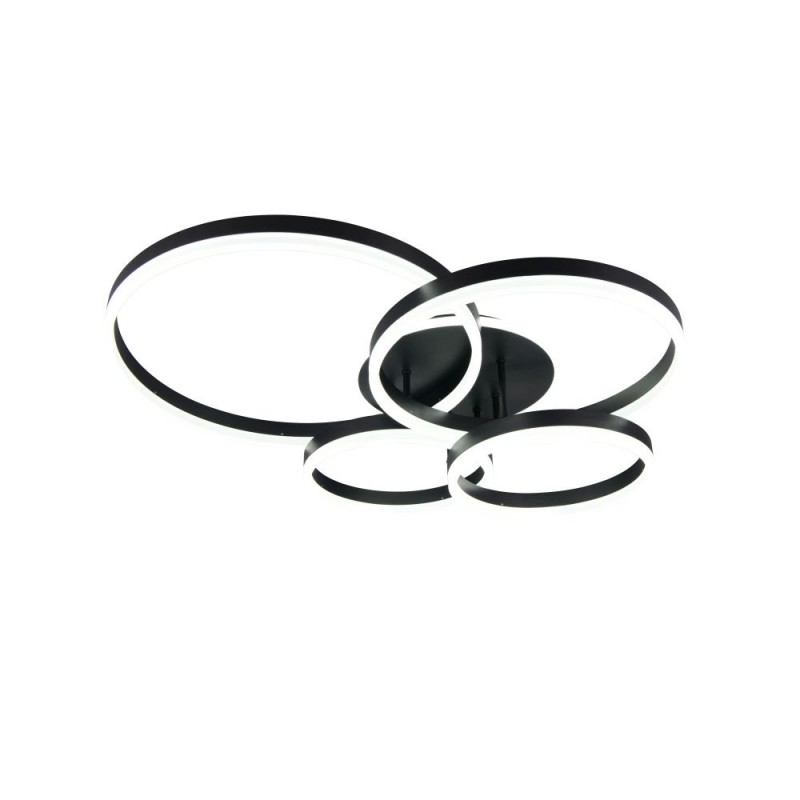 Trio-632210432 - Drake - Matt Black CCT Semi Flush with Remote Control