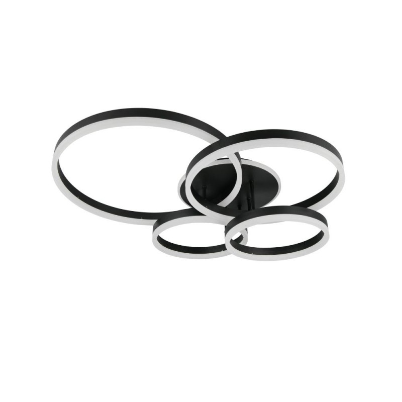 Trio-632210432 - Drake - Matt Black CCT Semi Flush with Remote Control