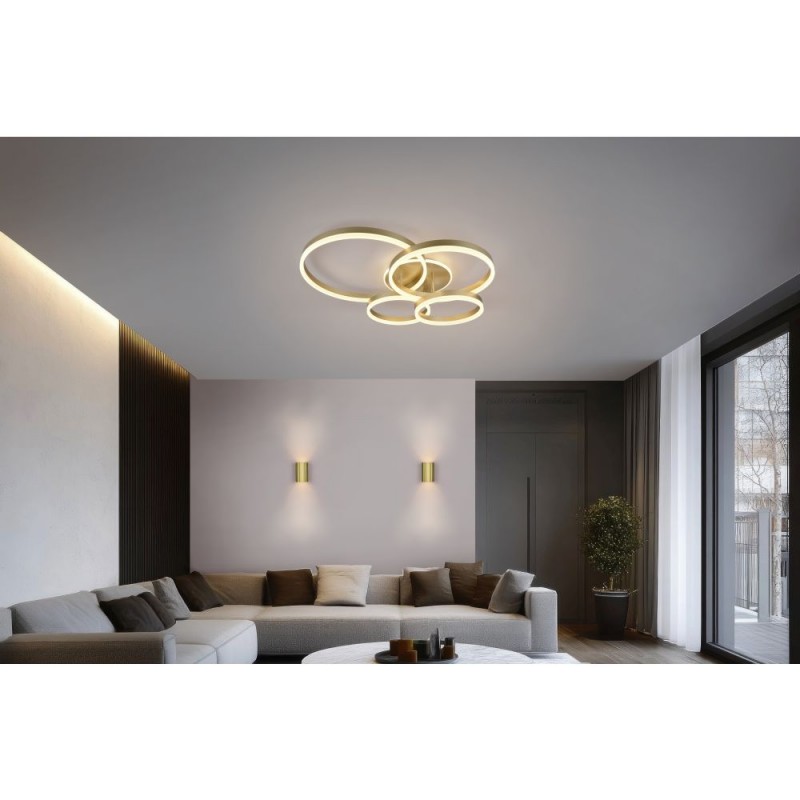 Trio-632210479 - Drake - Gold CCT Semi Flush with Remote Control