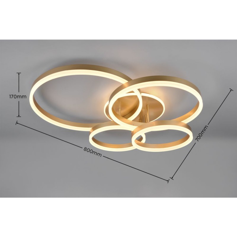 Trio-632210479 - Drake - Gold CCT Semi Flush with Remote Control